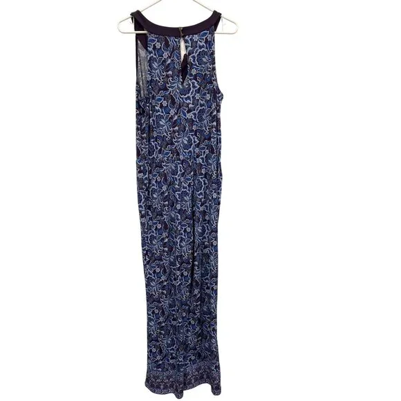 Magnolia Grace Catarina Knit Wide Leg Jumpsuit Womens L Sleeveless Blue Boho NEW - Picture 2 of 5
